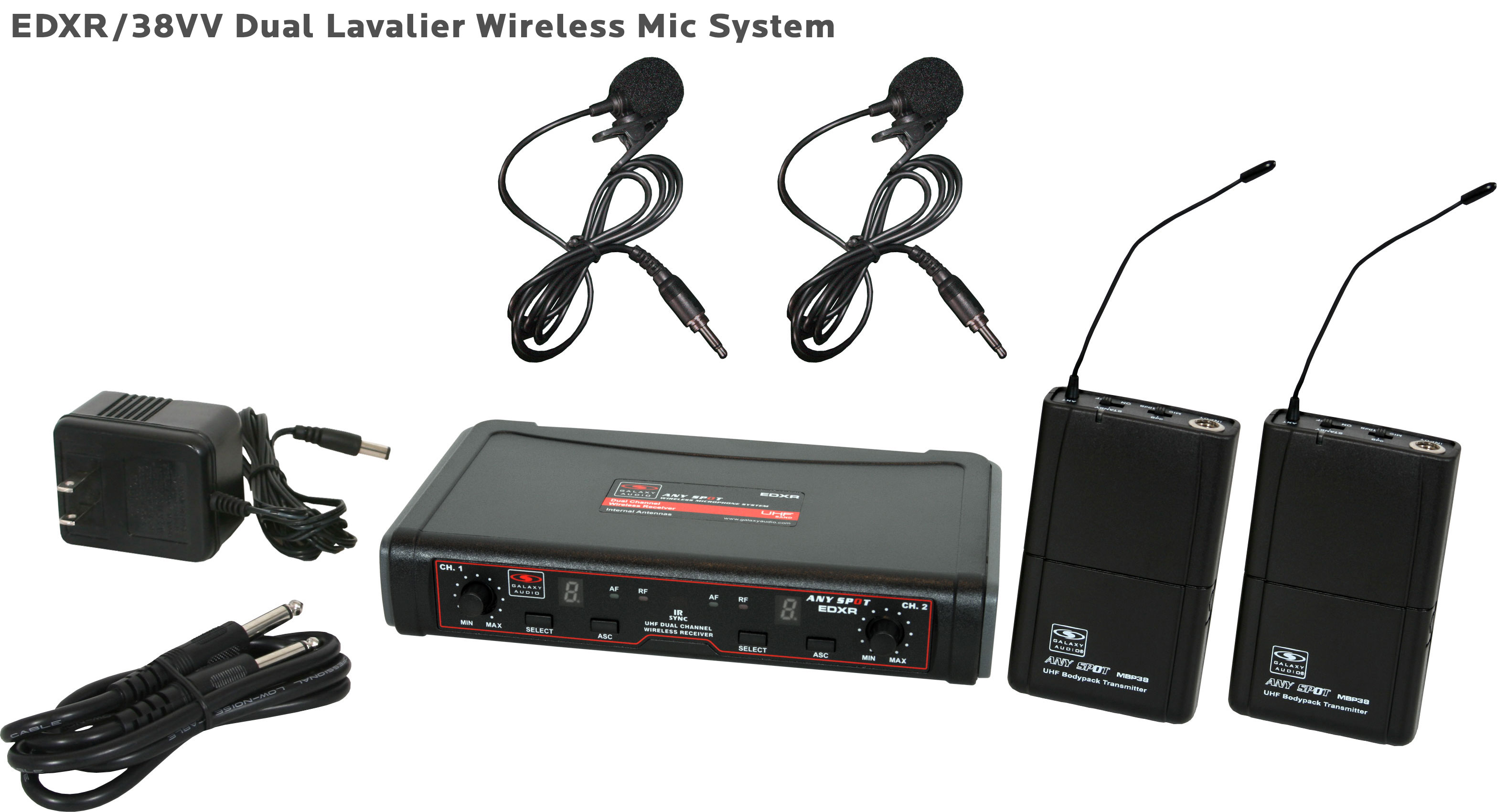 Professional Dual Channel UHF Wireless Microphone System