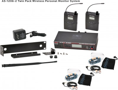 AS-1206-2 Wireless In-Ear Monitor Twin Pack System with Two EB6 Ear Buds