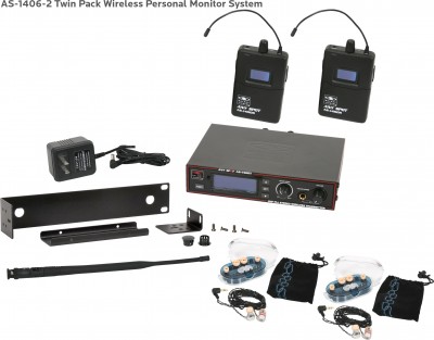 AS-1406-2 Wireless In-Ear Twin Pack System with EB6 Ear Buds