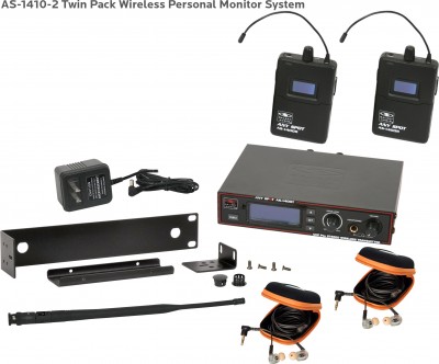 AS-1410-2 Wireless In-Ear Twin Pack System with EB10 Ear Buds