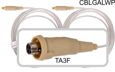 CBLGALWP replacement TA3F connector cable for Galaxy Audio and AKG systems