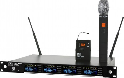 DHXR4 QUAD Wireless Mic System with 4 Mic Receivers in a Single Rack Space (UHF)