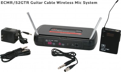 ECM Guitar Cable Wireless Microphone System