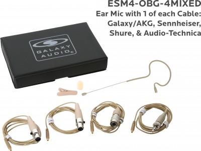Beige Omnidirectional Earset Mic with 4 Mix Cables