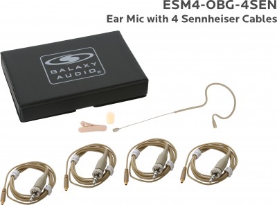 Beige Omni Directional Ear Microphone with 4 Sennheiser Cables