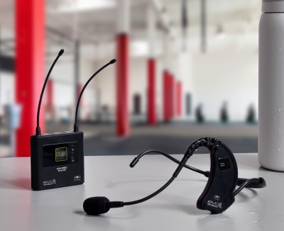 EVO-E Water/Sweat Resistant Headset Mic & Pocket-Sized Wireless Receiver Mic System