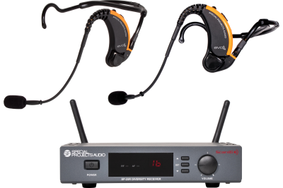 Dual Evo True Wireless Headset Mic System with 16 Channel Receiver