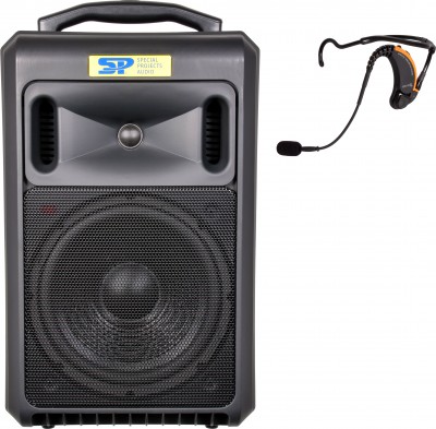GXE Portable PA Speaker Front with Evo Headset Mic Image