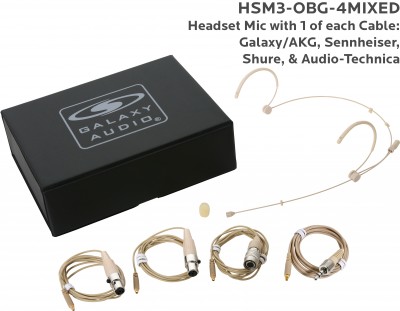 Beige Omnidirectional Headset Mic with 4 Mix Cables