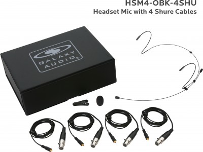 Black Omni Headset Microphone with 4 Shure Cables