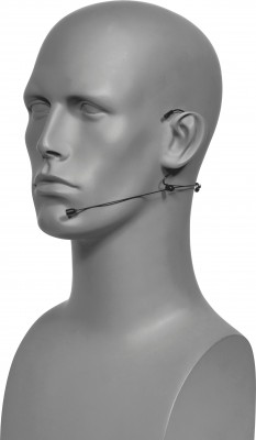 Black HSM4 Headset Mic on Head