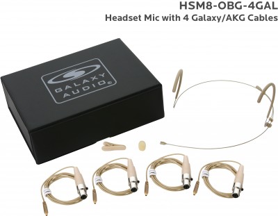 Beige Omni Headset Mic with 4 Galaxy Audio/AKG Cables