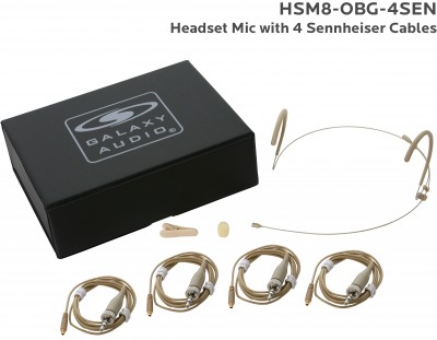 Beige Omni Directional Headset Microphone with 4 Sennheiser Cables