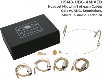 Biege Unidirectional Earset Mic with 4 Mix Cables