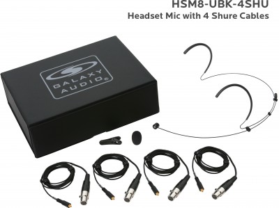 Black Uni Headset Microphone with 4 Shure Cables