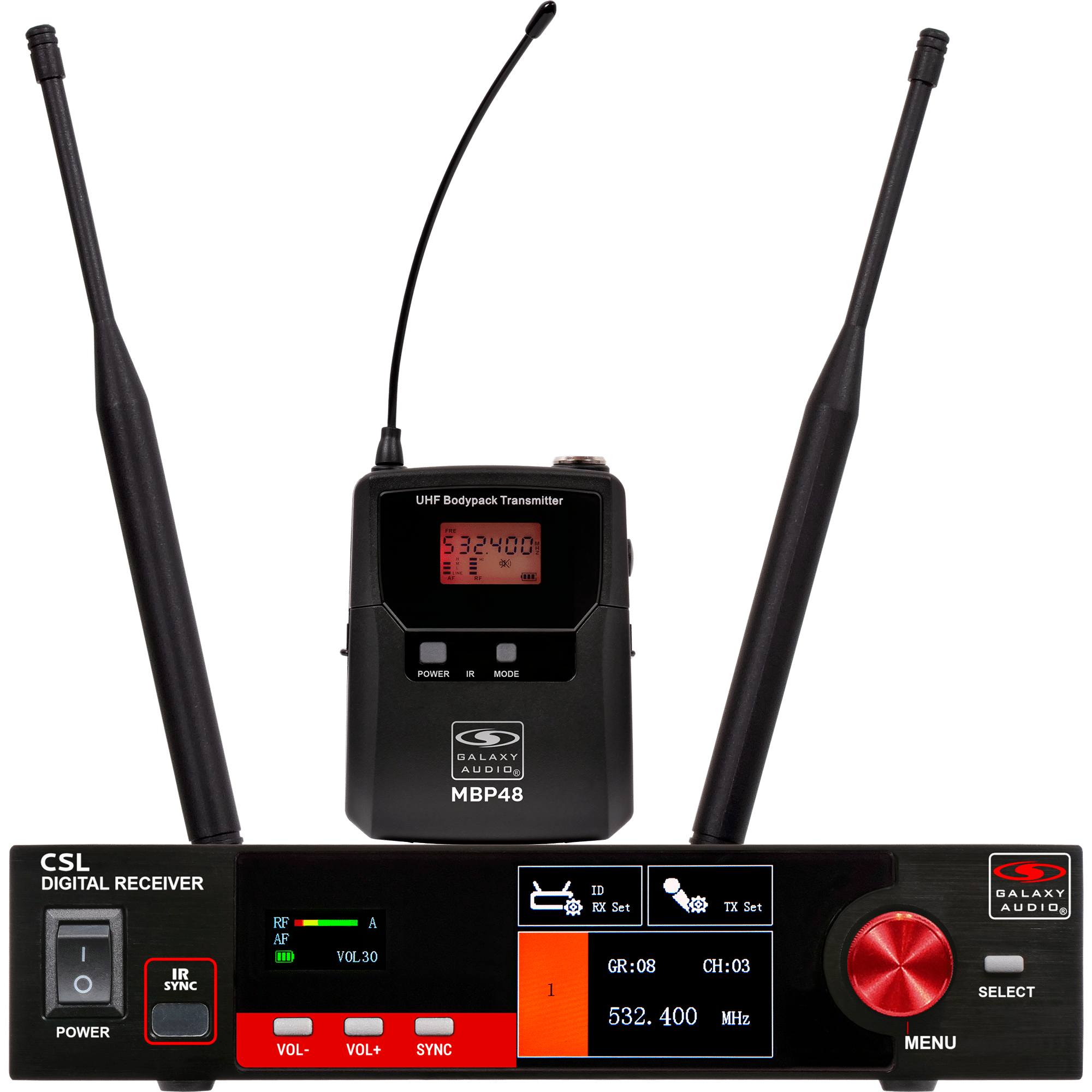CSL-B Digital UHF True Diversity Wireless Body Pack Microphone System