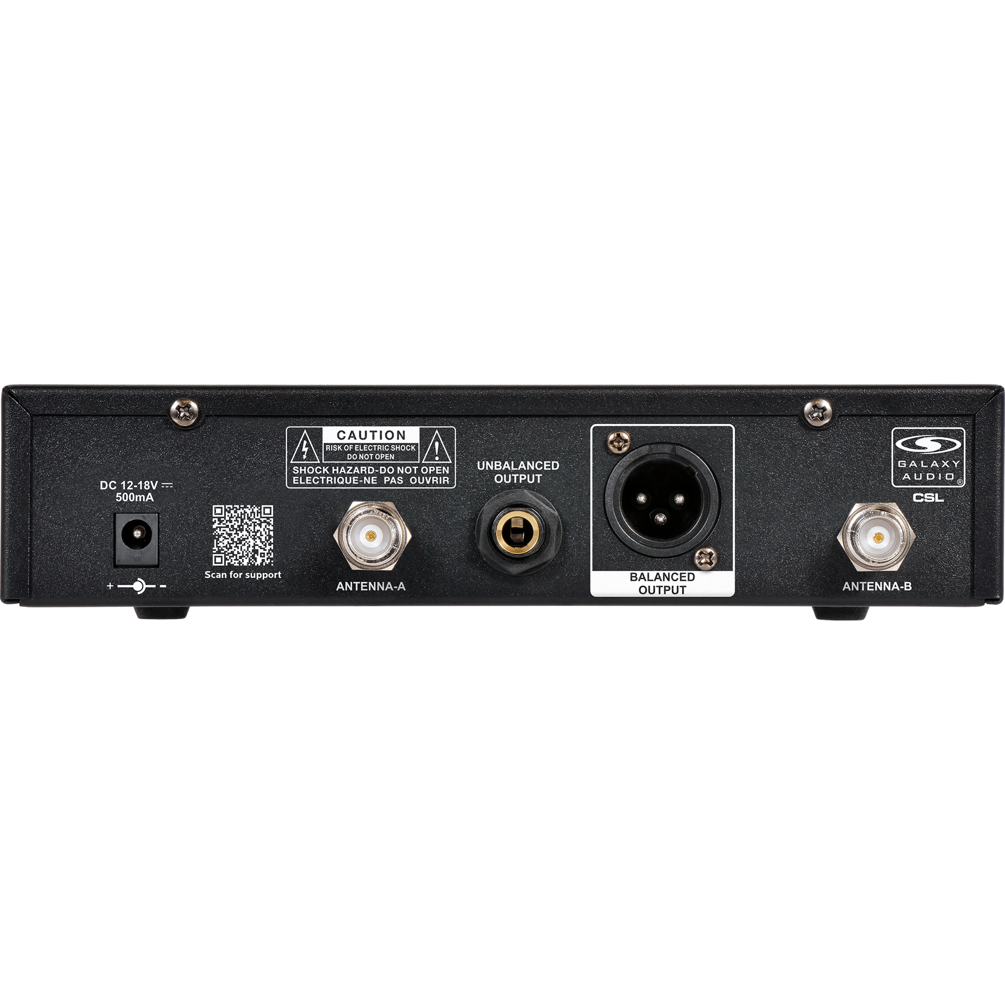 CSLR Single Channel Digital UHF True Diversity Wireless Microphone Receiver Back