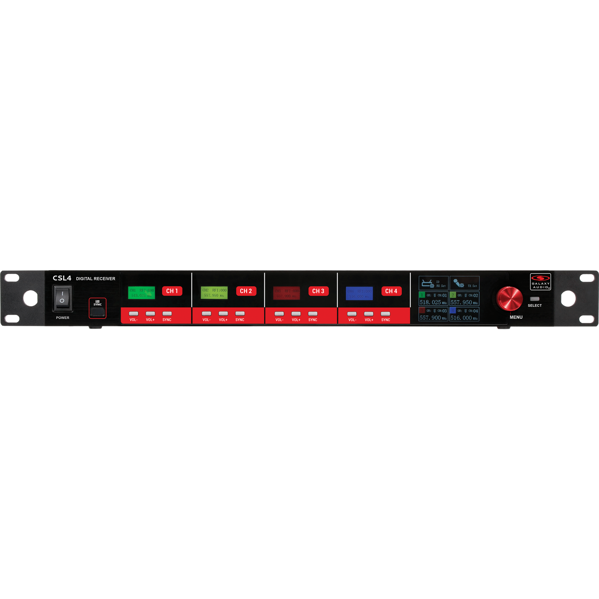CSL4R Four-Channel Digital UHF True Diversity Wireless Microphone Receiver