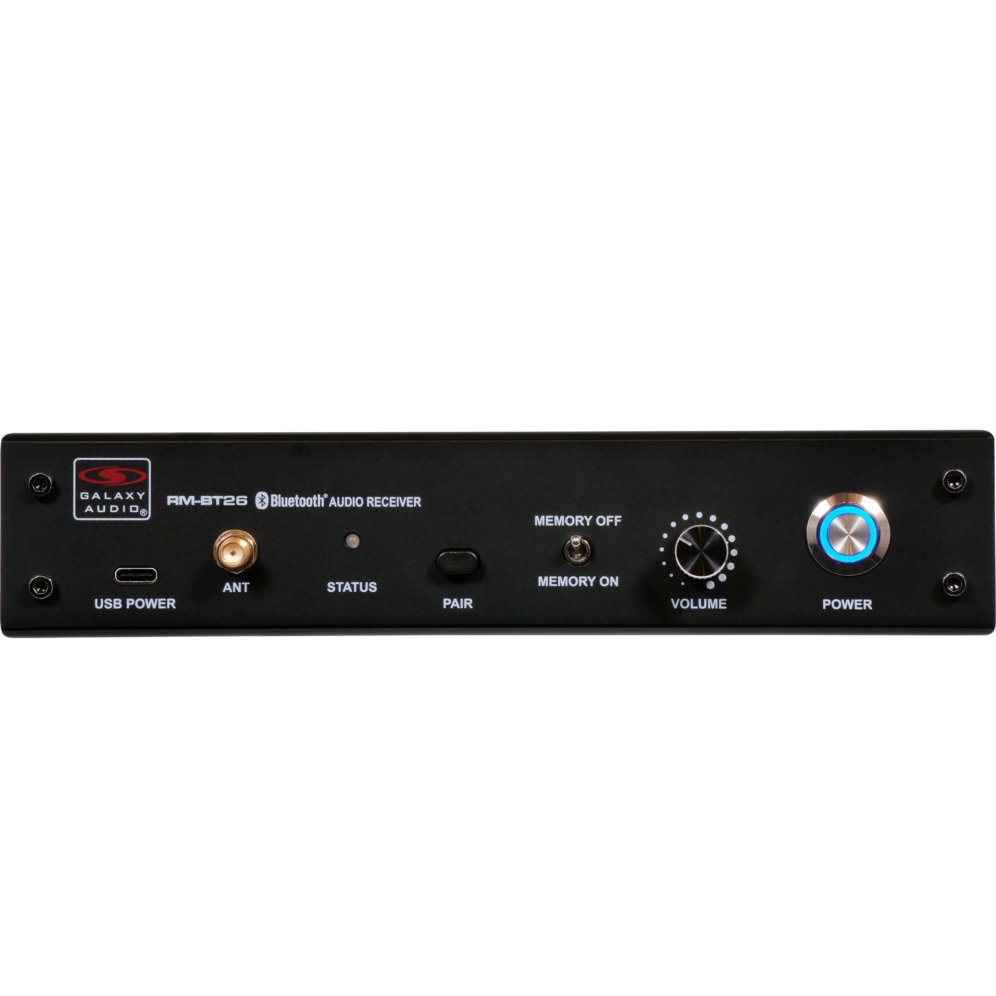 Front image of the RM-BT26 Half Rack Stereo Bluetooth Receiver